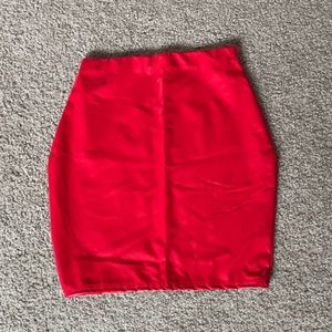Faux latex mini skirt